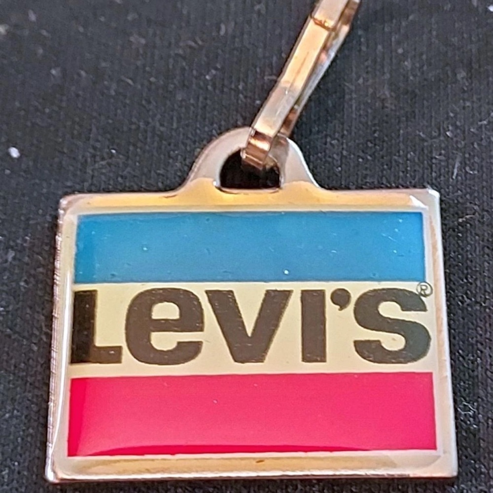 Vintage Advertising Promotion Hang Tag / Zipper Pull - Levi's - Levi Strauss 80s